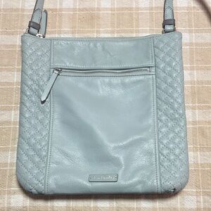 Vintage Vera Bradley Light Blue Quilted leather Crossbody Bag